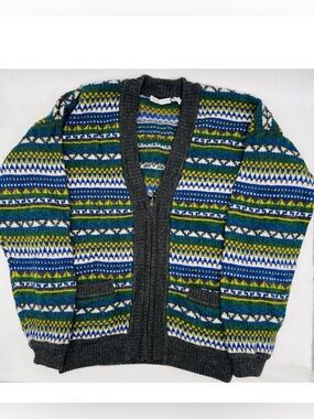 Claiborne 100% Wool Cardigan Sweater Zip Closure Vintage Size Medium